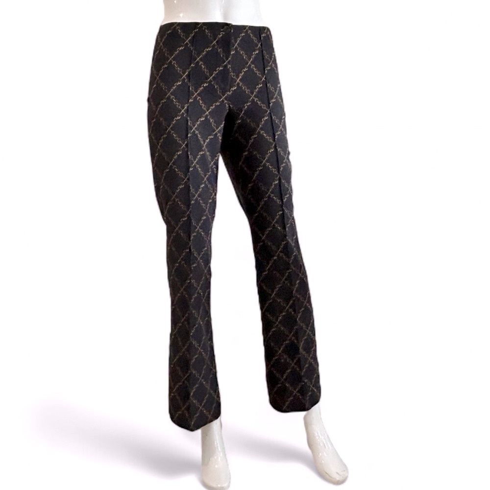 Cambio Jacquard Chain Print Flared Trouser